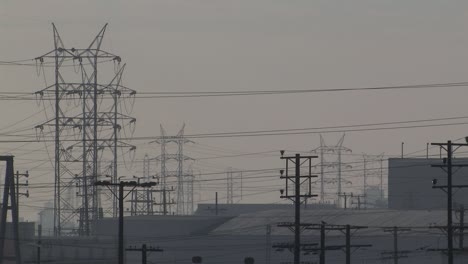 Power-supply-lines-near-downtown-Los-Angeles,-California,-USA-1