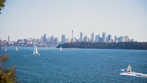 Sydney-Cbd-Blick-Vom-Sonnenuntergang-Von-Watsons-Bay-Australien
