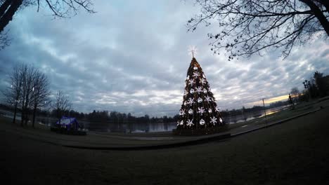 Dramatic-Clouds-Over-The-Charming-Christmas-Tree-Near-The-River-3
