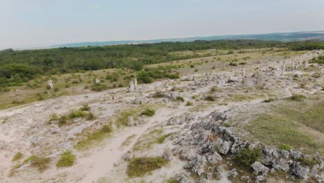 Aerial-drone-footage-of-ancient-ruins,-Bulgaria