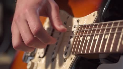 Close-up-shot-of-playing-electro-guitar