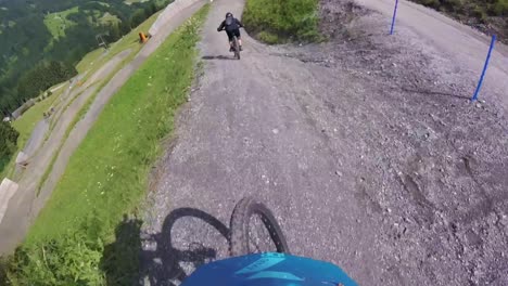 Live-on-a-downhill-bike-in-Austria,-filmed-with-a-GoPro-7