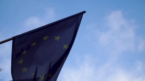 Waving-flag-of-Europinian-union-with-blue-sky-on-the-background