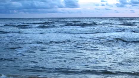 Sea-waves-and-sunset-in-the-evening
