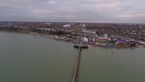 Flying-over-a-seaside-town-in-the-UK