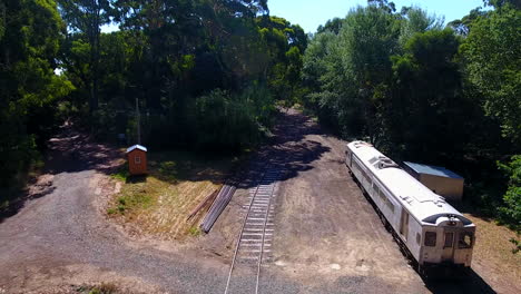 Aerial-of-train-arriving-at-station