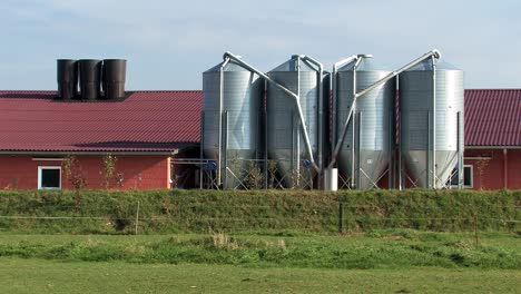Silo-in-front-of-hen-or-hog-house-near-Vechta-in-Germany