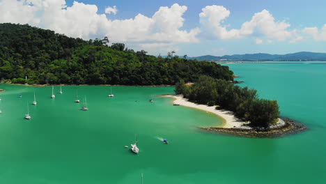Tropical-Asian-paradise-island,-Pantai-Kok,-Langkawi