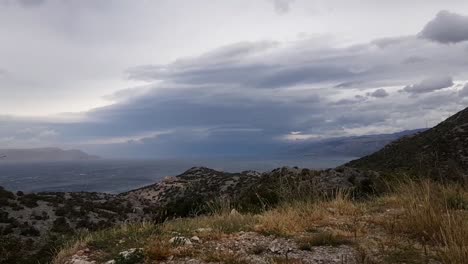 Autumn-motion-time-lapse-of-Adriatic-sea-in-cloudy-and-windy-day
