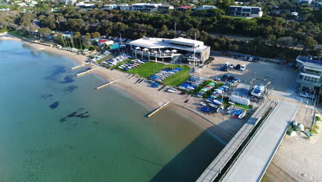 Flying-over-Yacht-club-and-marina