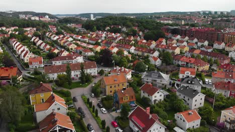 Aerial-View-Of-Picturesque-Houses-On-The-Swedish-Paradise-Part-Of-Gothenburg-Called-Orgryte-In-Sweden-1