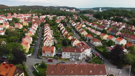 Aerial-View-Of-Picturesque-Houses-On-The-Swedish-Paradise-Part-Of-Gothenburg-Called-Orgryte-In-Sweden-3