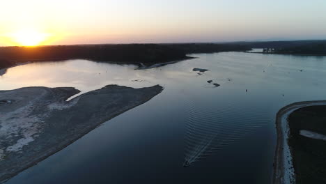 Aerial-of-sunset-over-water