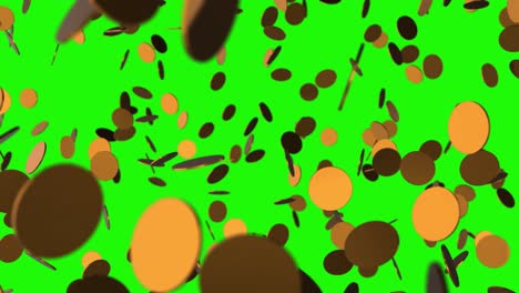 Animation-of-a-large-amount-of-golden-coins-falling-down-on-a-green-screen