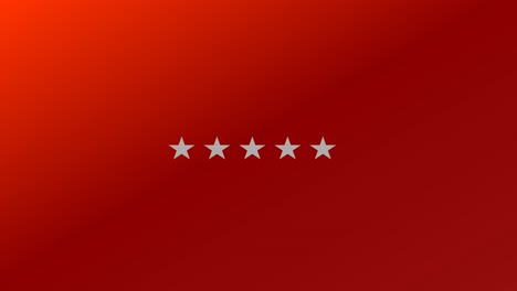 Fünf-Sterne-Kundenservice-Qualitätssymbol-Mit-Animierten-Sternen-Auf-Rotem-Hintergrund