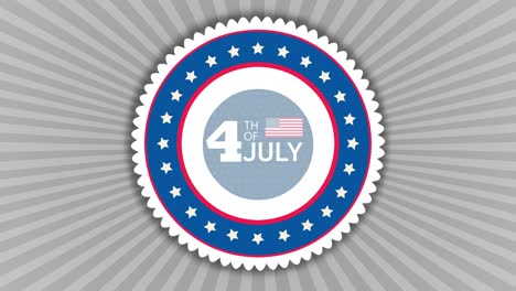 Animación-De-Celebración-Del-4-De-Julio-Con-Saludos-Para-El-Día-De-La-Independencia-Que-Se-Muestran-En-El-Centro-De-La-Pantalla-Con-Un-Fondo-Gris-Texturizado-Y-Una-Bandera-Estadounidense