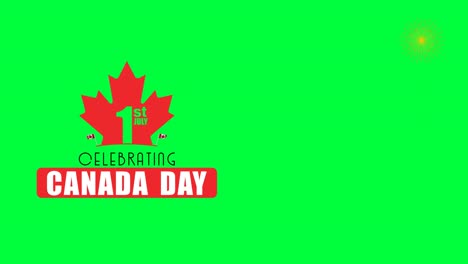 Greetings-for-Canada-Day-Displayed-on-the-Left-of-a-Customizable-Green-Screen-Background-along-with-Fireworks