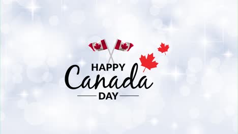 Saludos-Para-El-Día-De-Canadá-Mostrados-En-Un-Fondo-Texturizado-Con-Hojas-De-Arce-Y-Banderas-Canadienses-En-Movimiento