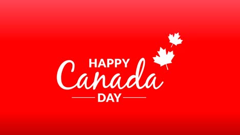 Greetings-for-Canada-Day-Displayed-on-a-Red-Background-with-Animated-Maple-Leaves
