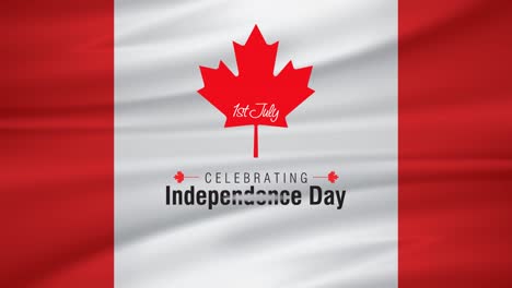 Saludos-Para-El-Día-De-La-Independencia-De-Canadá-Mostrados-En-Un-Fondo-De-La-Bandera-Canadiense