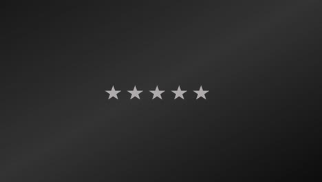 Fünf-Sterne-Kundenservice-Qualitätssymbol-Mit-Animierten-Sternen-Auf-Schwarzem-Hintergrund