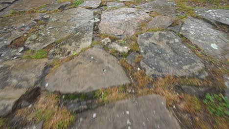 Stone-outdoor-wet-floor-in-fortress---close-motion