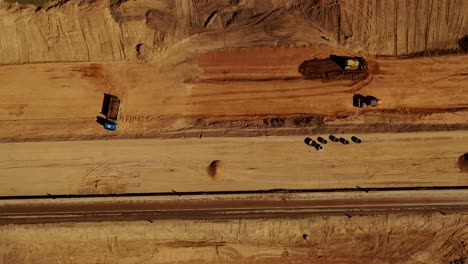 Drone-top-down-view-of-road-reconstruction-site-1