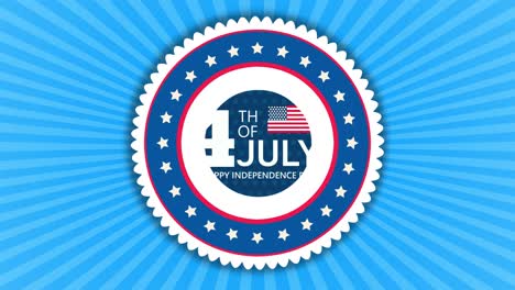 Animación-De-Celebración-Del-4-De-Julio-Con-Saludos-Para-El-Día-De-La-Independencia-Y-Ofertas-De-Descuento-Con-Un-Fondo-Azul-Texturizado-Y-Una-Bandera-Americana