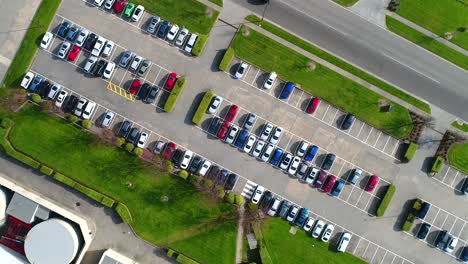 Aerial-spiral-over-parking-lot