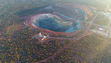 Sunset-over-mining-pit,-Australia