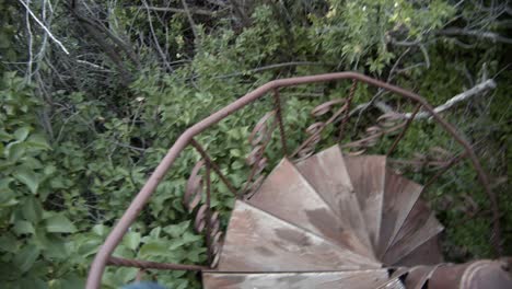 Walking-down-an-old-spiral-staircase
