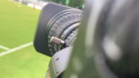 Close-up-of-a-Television-Camera-Lens