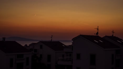 Zeitraffer-Des-Wunderschönen-Sonnenuntergangs-In-Kroatien