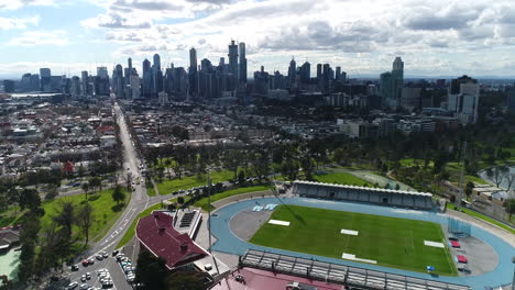 Melbourne-City-drone-from-Albert-Park