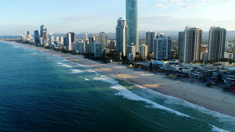 Looking-back-at-Surfers-Paradise-from-water-with-drone