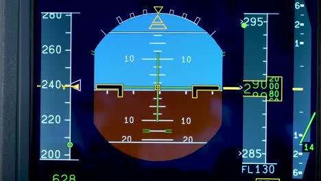 Flugzeug-Armaturenbrett,-Flugzeug,-Das-In-Eine-Niedrigere-Höhe-Absteigt,-Flugzeug-Instrumententafeln