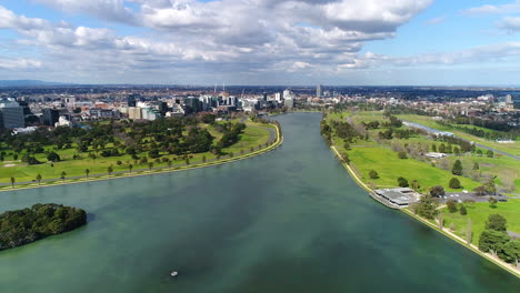 Albert-Park-pan-up-from-drone-over-lake
