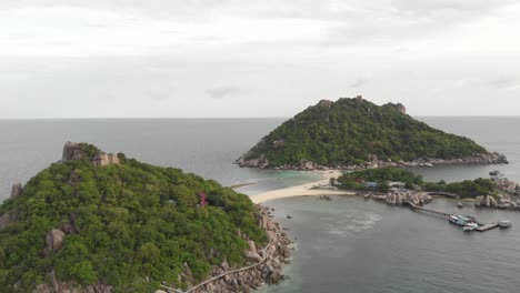 Luftaufnahme-Der-Insel-Koh-Nang-Yuan,-Koh-Tao,-Surat-Thani---Thailand
