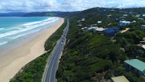 Drone-over-cars-on-the-Great-Ocean-Road