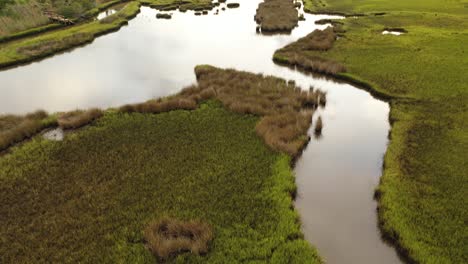 Flying-over-the-wetlans-marsh-at-Oak-Island-North-Carolina