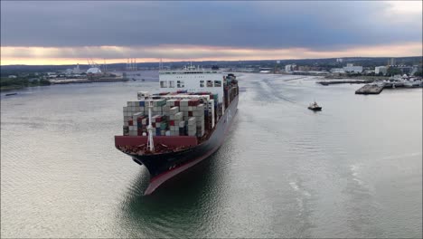 Container-ship-reveal-shot-as-it-leaves-port