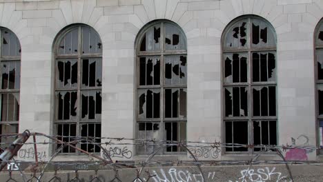 Destroyed-windows-of-Michigan-Station,-Detroit