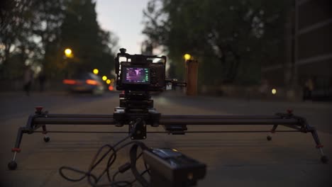 4K-timelapse-on-motion-slider-showing-the-busy-Magdalen-bridge-in-Oxford,-UK-as-cars-and-buses-and-cyclists-race-across-it-in-both-directions
