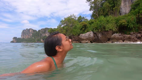 SLOW-MOTION-|-Beautiful-Indian-Girl-swimming-in-bikini-enjoying-the-view-of-beach-in-Thailand