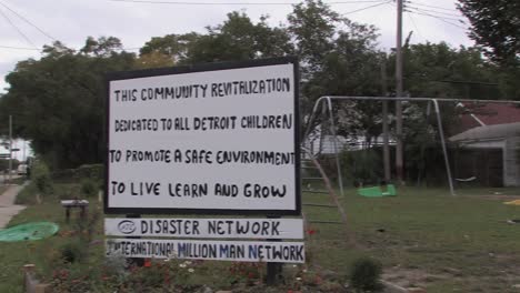 Community-Revitalization-sign-in-Detroit,-Michigan,-USA