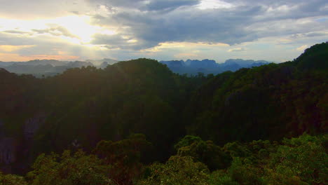 SLOW-MOTION-|-View-of-mountains-in-Thailand-at-sunset