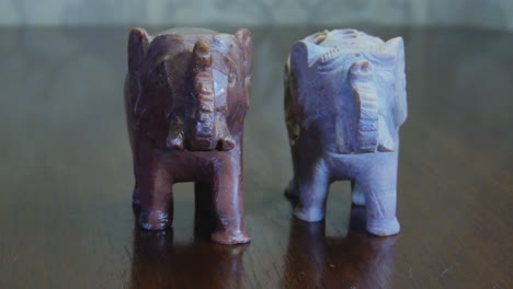 Close-Up-Of-Two-Souvenir-Elephants-On-The-Table-1