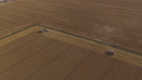 Harvester-Combine-Running-Backwards-in-Agricultural-Fields