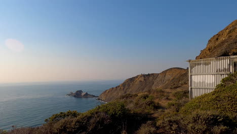 Devils-Slide-State-Park-along-the-Northern-California-Coast-on-a-late-summer-afternoon---Slow-Pan-4K