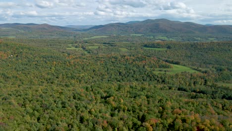America---Panning-Aerial-View-of-Beautiful-New-England-Forest-Landscape